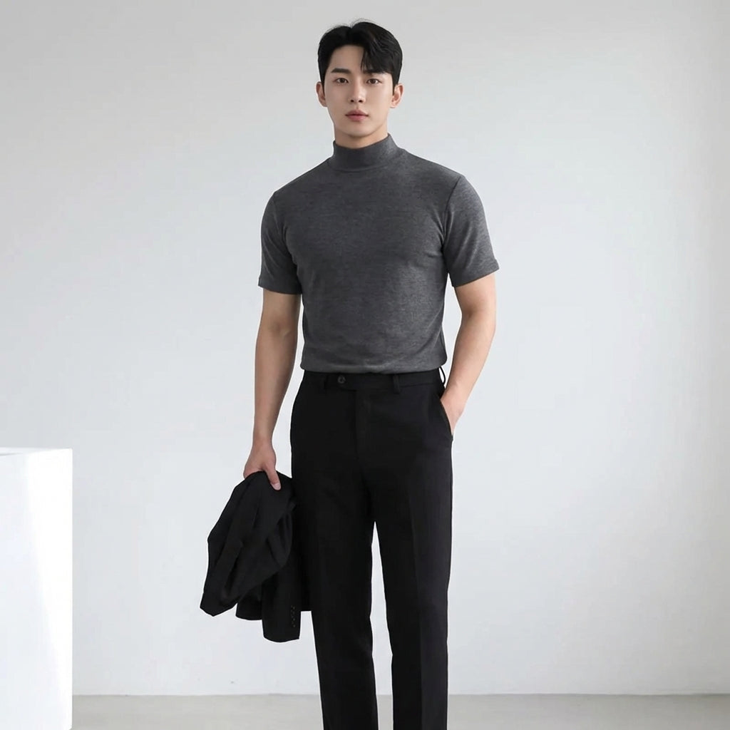 Dario Mell | Basic High Neck T-Shirt