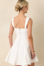 Women's Day Dreaming Bliss White Cotton Sleeveless Denim Mini Dress | 97% Cotton & 3% Spandex 6