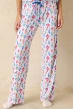 Women's Decked In Delight White Multi Ornament Pajama Pants | 95% Polyester & 5% Spandex 0