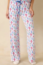 Women's Decked In Delight White Multi Ornament Pajama Pants | 95% Polyester & 5% Spandex 2