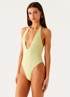 Women's Delia Collection | One Piece Swimsuit with Low V Neckline | Stylish Beachwear for Flattering Fit | One piece swi 0