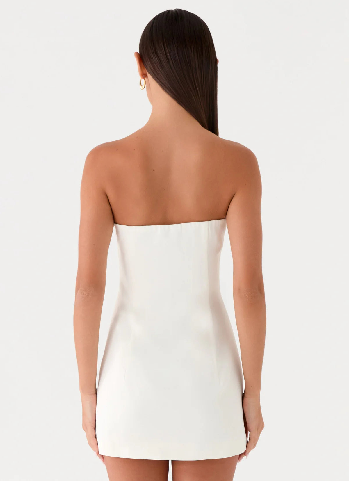 Women's White Strapless Mini Dress – Elegant Bodycon Party Dress