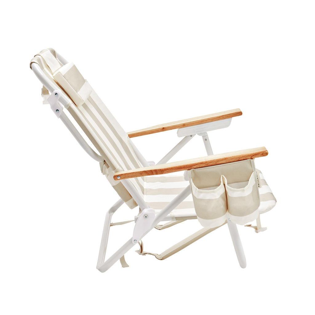 Deluxe Beach Chair with Adjustable Recline & Cooler Pocket | Comfortable Backpack Beach Chair for Outdoor Relaxation