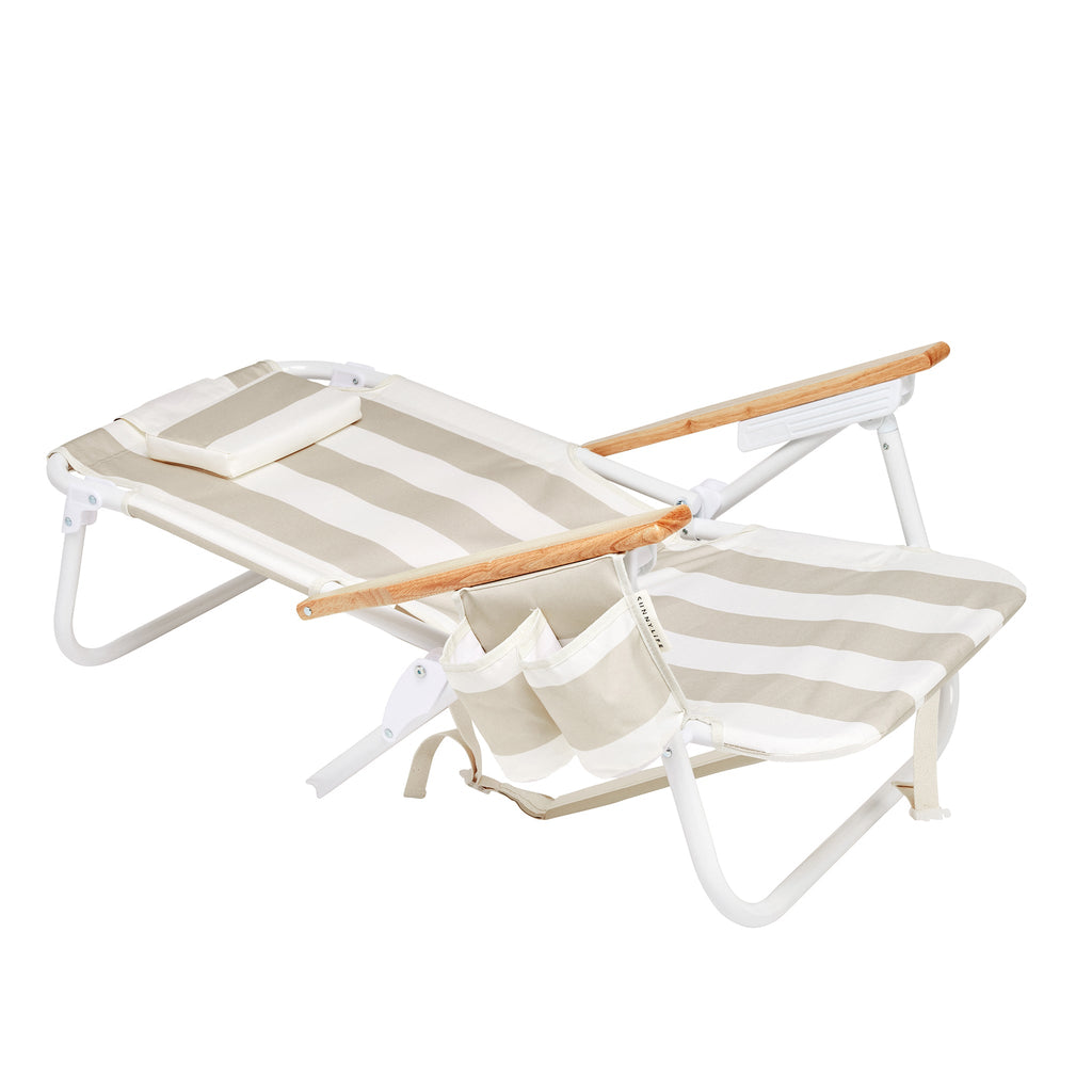 Deluxe Beach Chair with Adjustable Recline & Cooler Pocket | Comfortable Backpack Beach Chair for Outdoor Relaxation