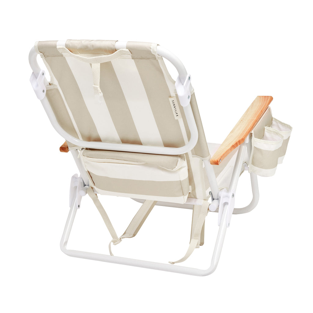 Deluxe Beach Chair with Adjustable Recline & Cooler Pocket | Comfortable Backpack Beach Chair for Outdoor Relaxation