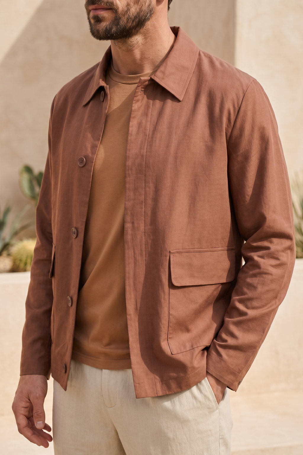 Diego Patch Pocket Tailored Jacket - Rust