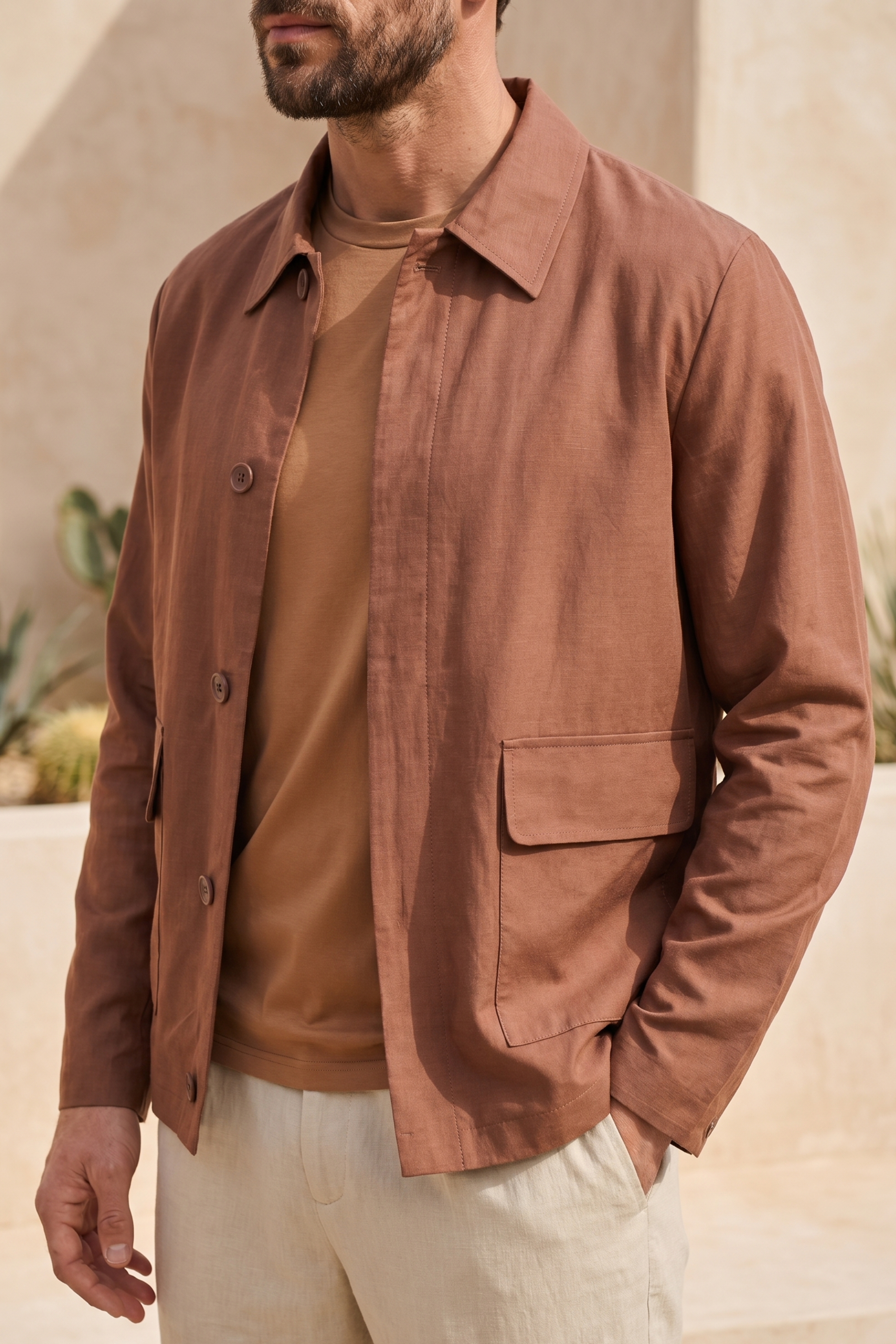 Diego Patch Pocket Tailored Jacket - Rust