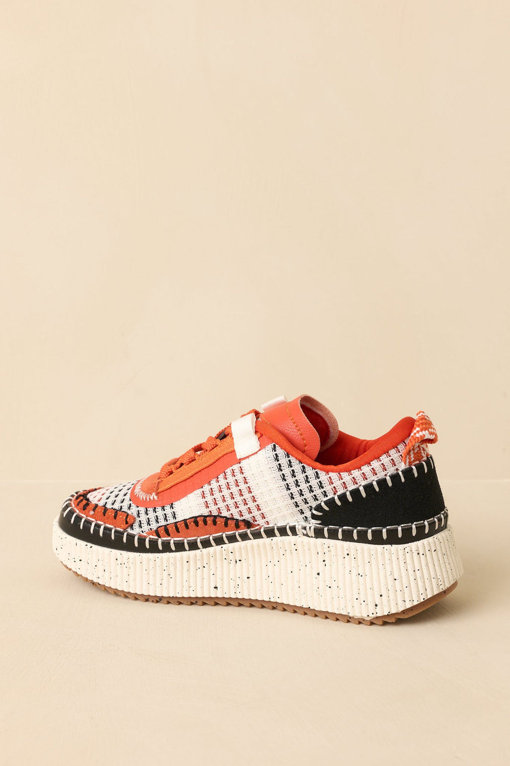 Women's Dig In Your Heels Orange Multi Platform Sneakers | Sole measures 1.75" 3