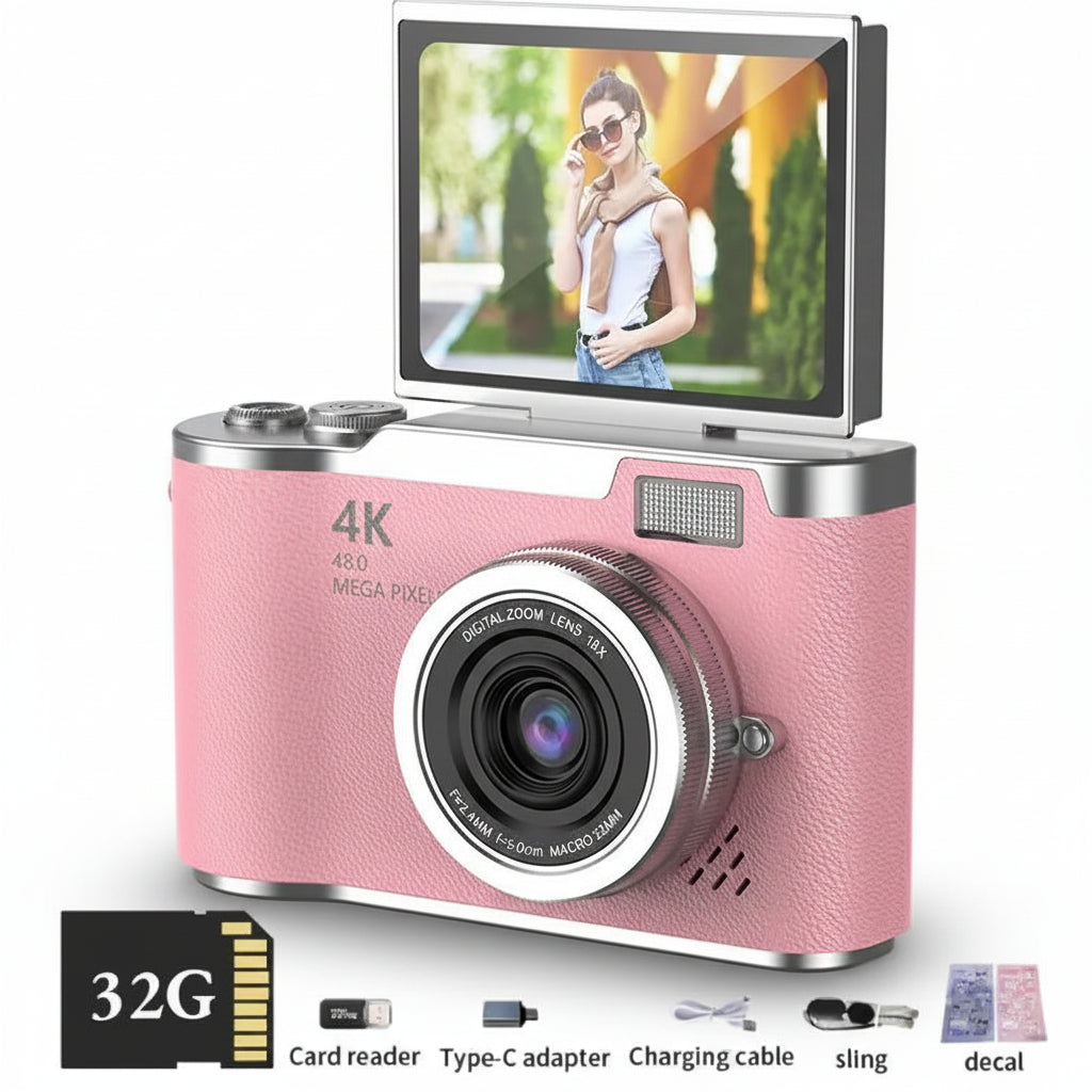 4K digital camera Pink