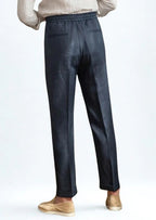 Women's Drawstring Coastal Trousers - Navy Blue 2