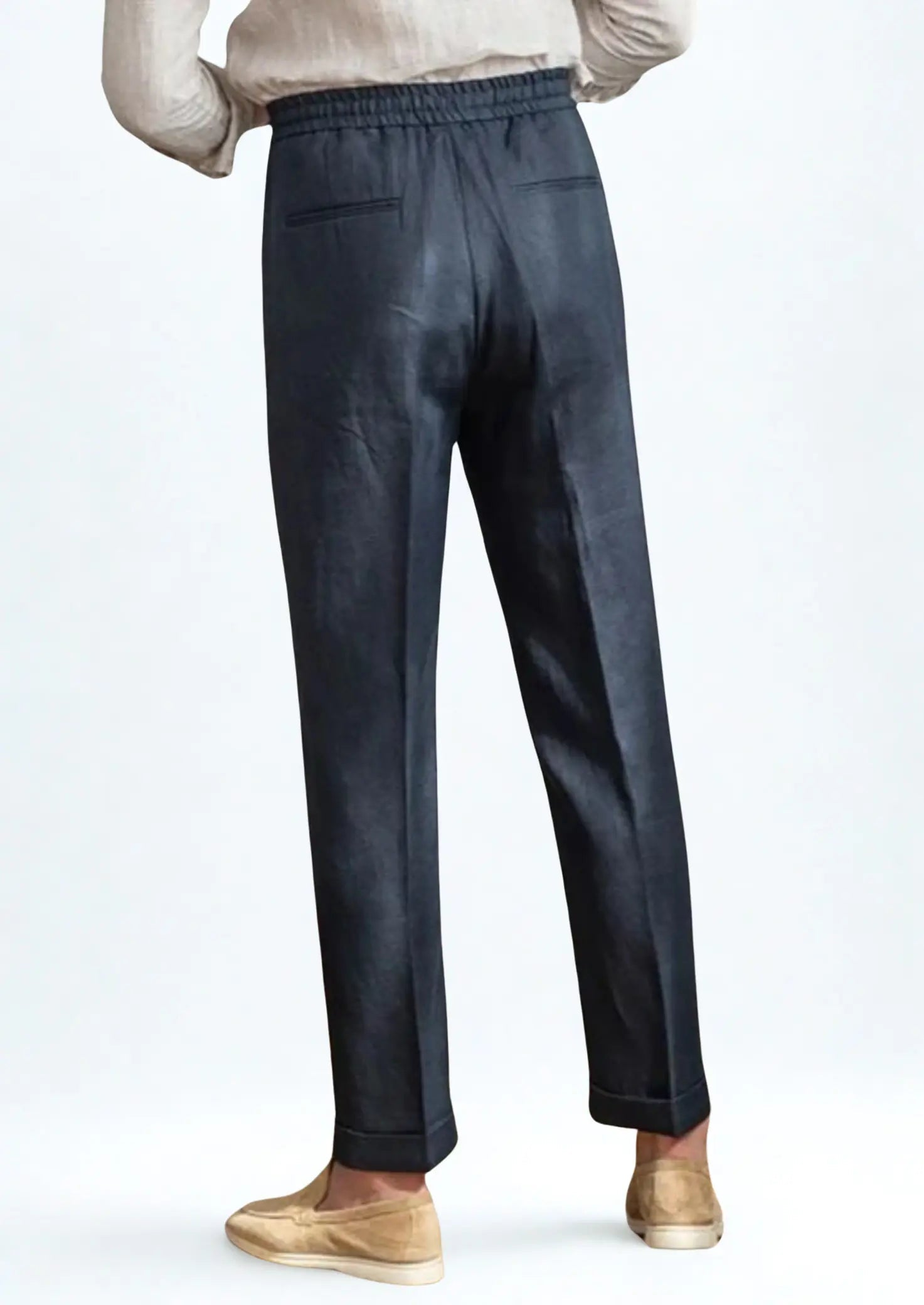 Women's Drawstring Coastal Trousers - Navy Blue 2