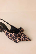 Women's Dreamy Gleam Leopard Print Slingback Kitten Heels | Heel Measures 2.25" in Height 2