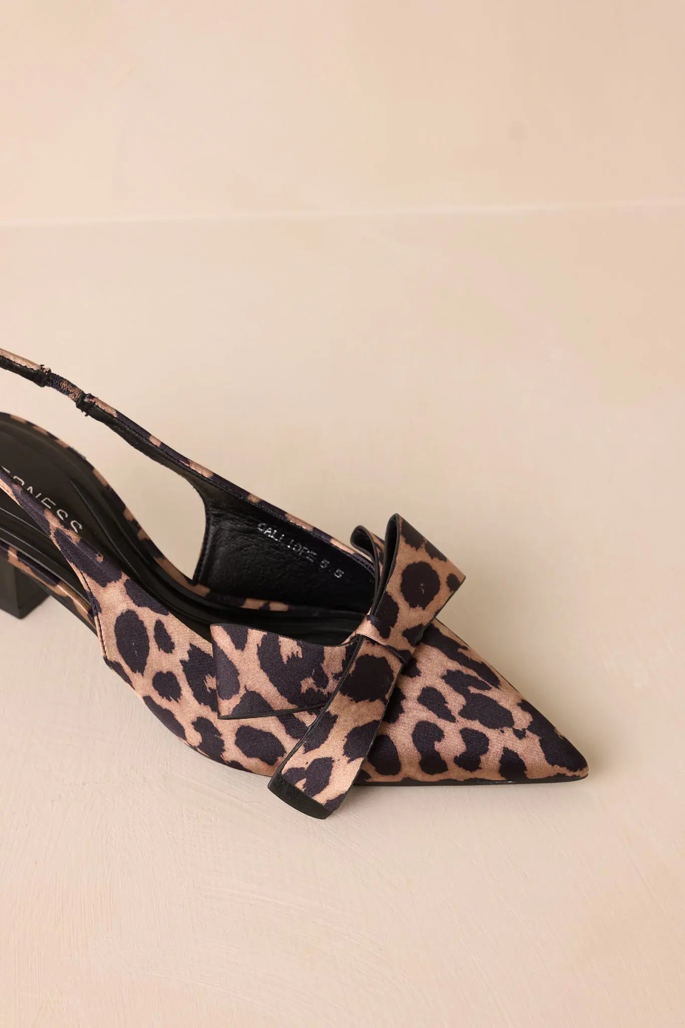 Women's Dreamy Gleam Leopard Print Slingback Kitten Heels | Heel Measures 2.25" in Height 2