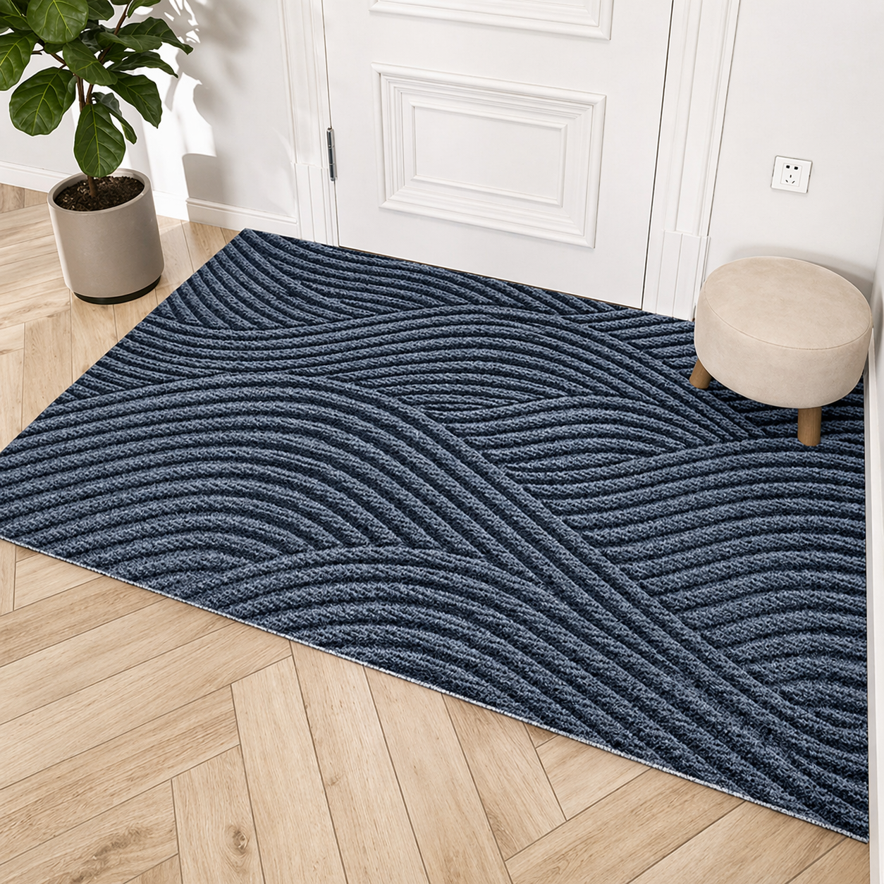 Non-slip door mat detail