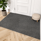 Non-slip door mat in use