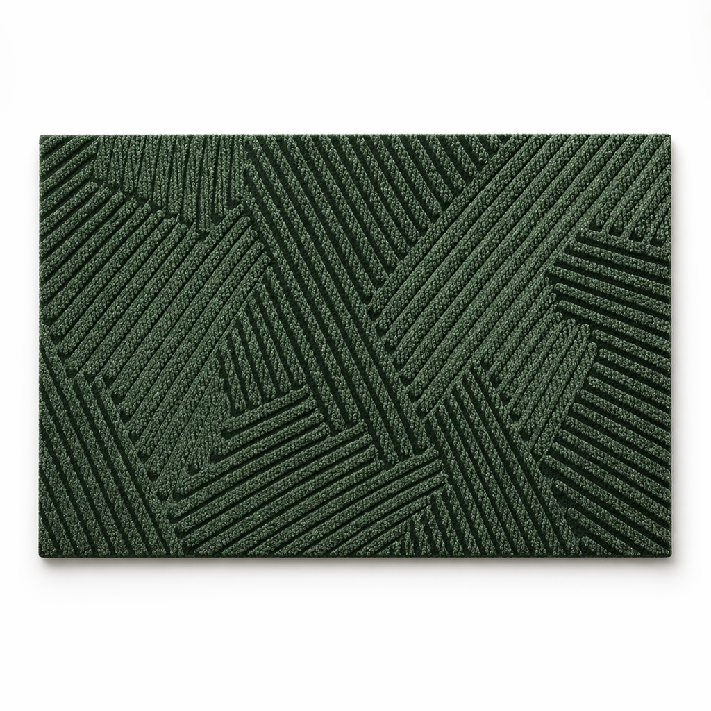 Green non-slip door mat