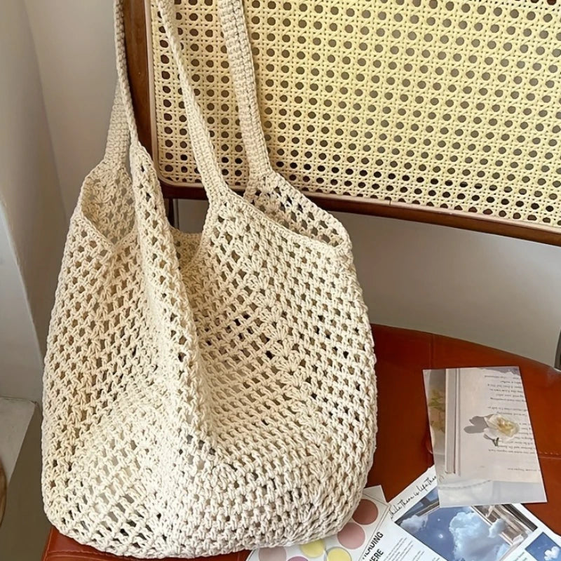 Eco Collection | Crochet Mesh Tote Bag with Lightweight Design | Versatile Carrying Solution for Everyday Use