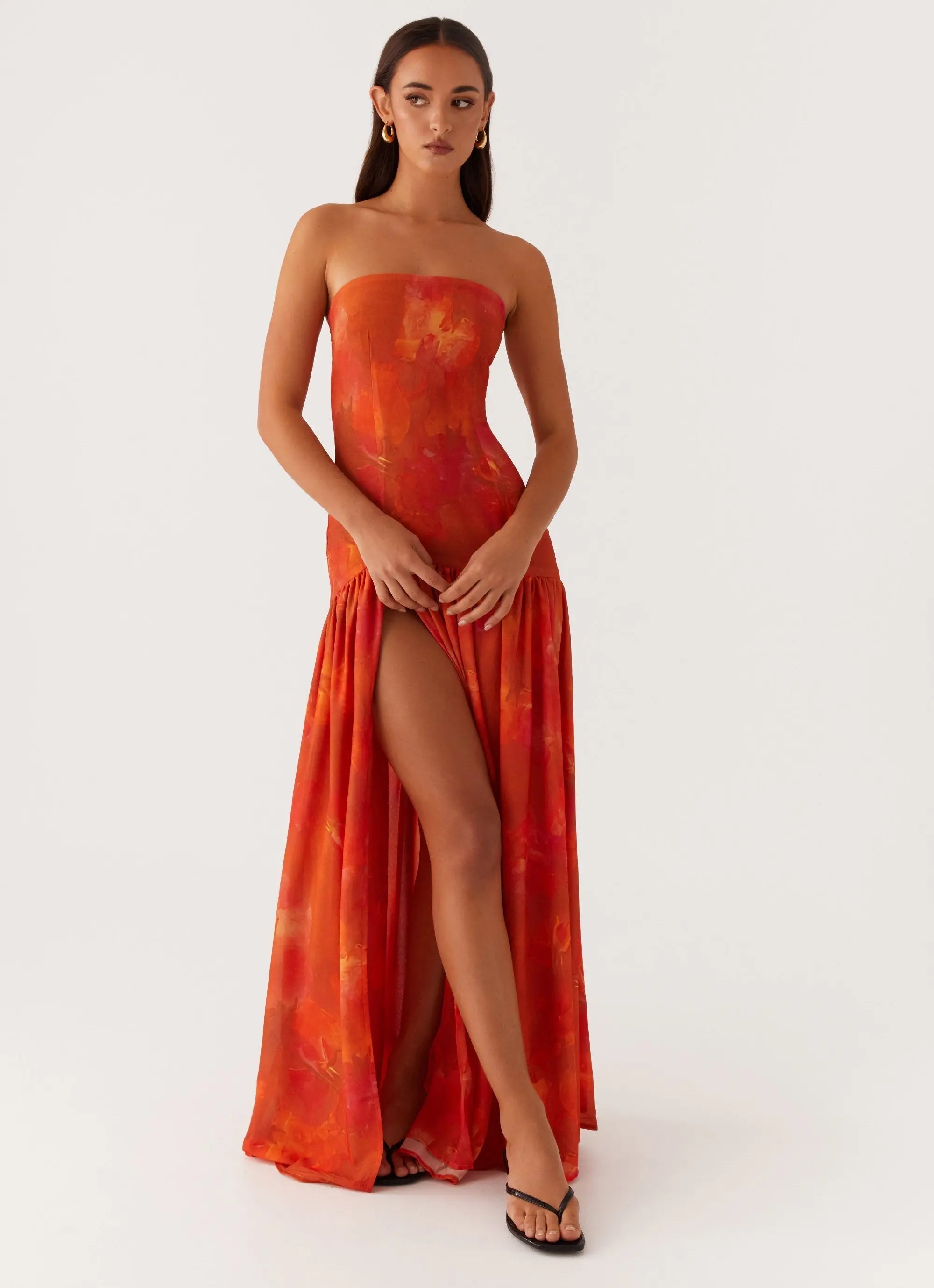 Women's Eden Collection | Strapless Maxi Dress with Semi-Sheer Chiffon Skirt | Elegant Evening Wear for Timeless Sophist 5