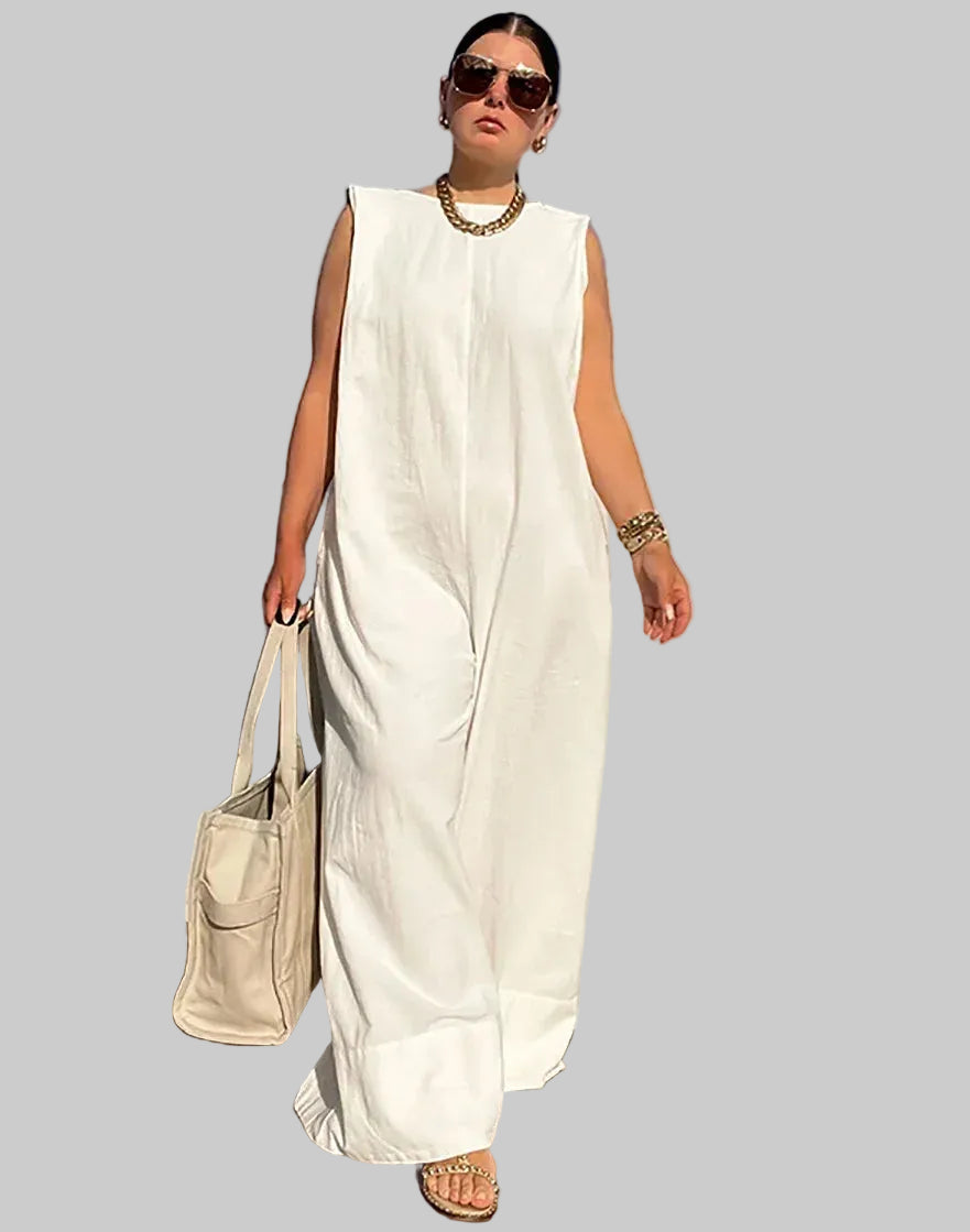 Effortless Style | Women's Jumpsuit with Wide Leg Design | Breathable Cotton for Summer Comfort