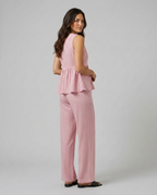 Elaine Collection | Two Piece Set with Wide-Leg Trousers & V-Neck Top | Effortless Style for Various Occasions