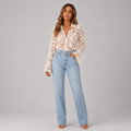 Elara Collection | Women's White Blouse with Sheer Floral Lace Design | Elegant Summer Top for Effortless Style
