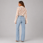 Elara Collection | Women's White Blouse with Sheer Floral Lace Design | Elegant Summer Top for Effortless Style