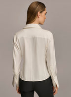 Women's Tailored Long-Sleeve Blouse — Elegant Top