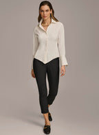 Women's Tailored Long-Sleeve Blouse — Elegant Top