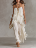 Elegant Chiffon Maxi Dress with Sheer Tiered Design for Women - Perfect for Formal Events