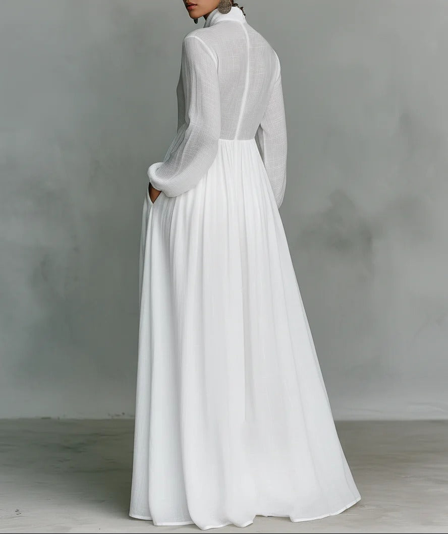 Long Sleeve Maxi Dress with Flowy Design – Effortless Style