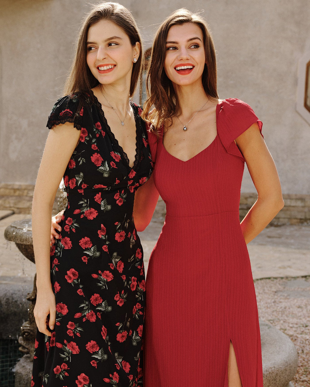 Maxi Dress with Sweetheart Neckline & A-Line Design – Short Sleeves