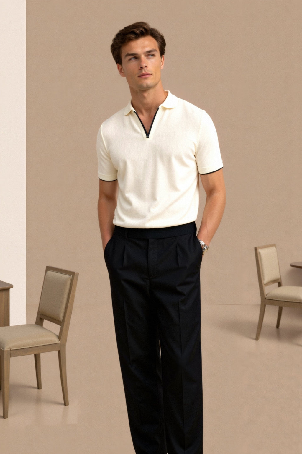 Polo T Shirt Men with Slim Fitted Design – Breathable Cotton