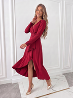White Midi Dress — Asymmetric Cut