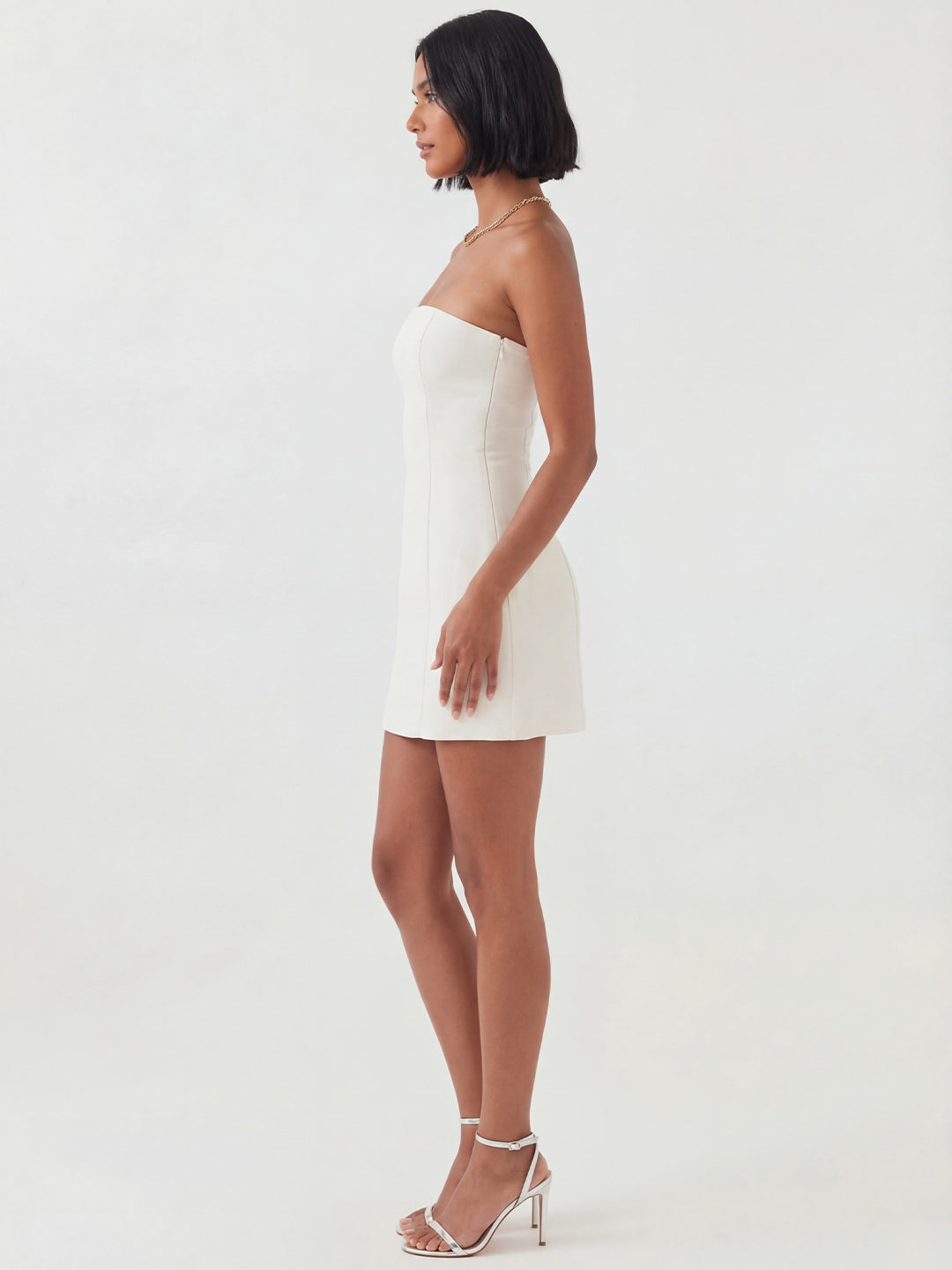 Elegant Collection | White Mini Dress with Strapless Design | Comfortable Fit for Parties