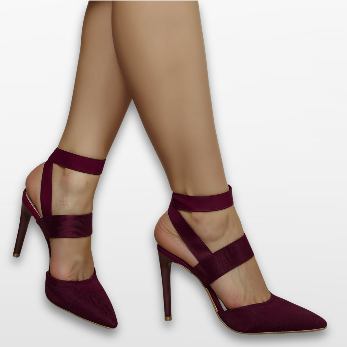 Elegant Collection | Women's Black Heels with Orthopedic Support | Strappy Pointed Pumps for All-Day Comfort