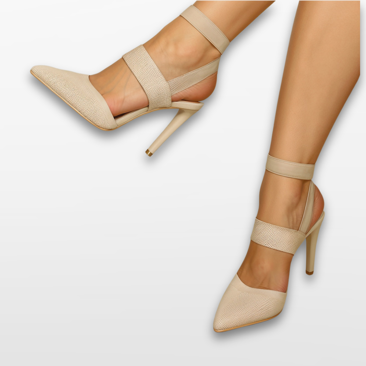 Elegant Collection | Women's Black Heels with Orthopedic Support | Strappy Pointed Pumps for All-Day Comfort