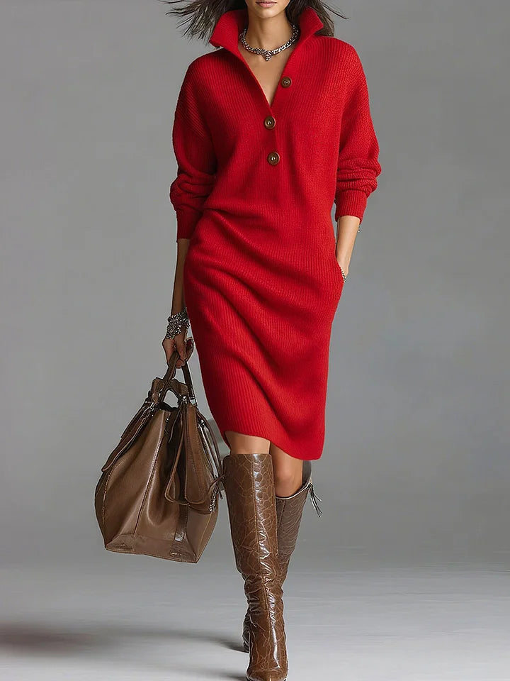 Elegant Collection | Women's Dress with Chic Lapel Collar | Effortless Style for Any Occasion