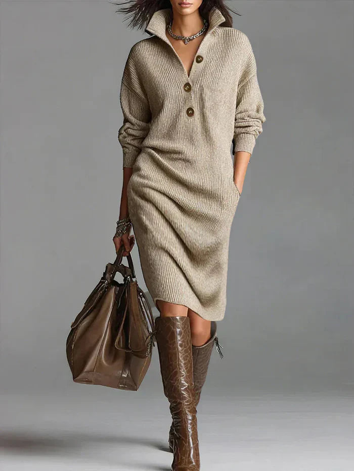 Elegant Collection | Women's Dress with Chic Lapel Collar | Effortless Style for Any Occasion