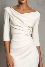 Elegant Collection | Women's Midi Dress with V-Neck & Ruched Slit | Stylish Comfort for Formal Occasions