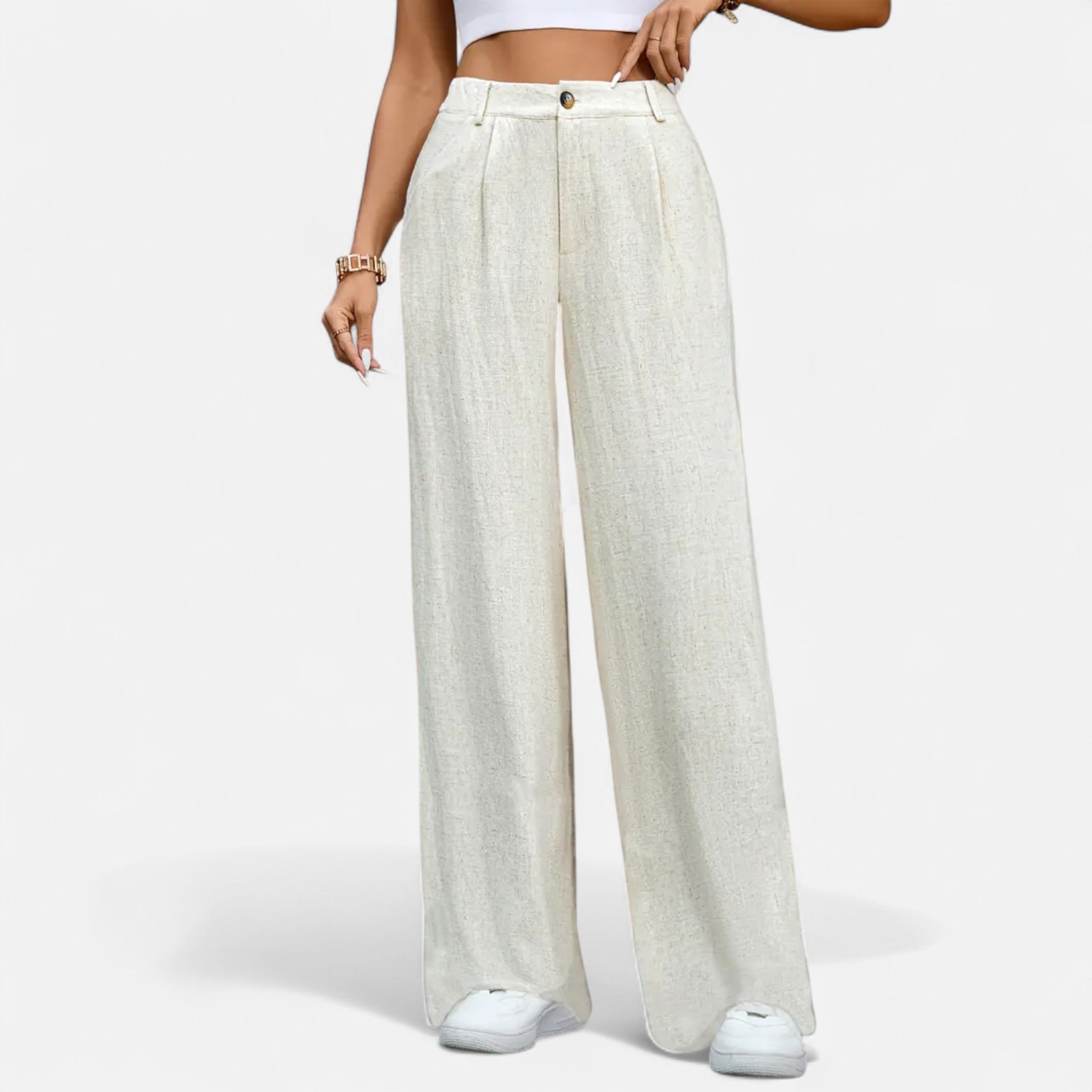 Elegant Collection | Women's Wide Leg Trousers with High-Rise Fit | Stylish Black Palazzo Pants for Everyday Elegance