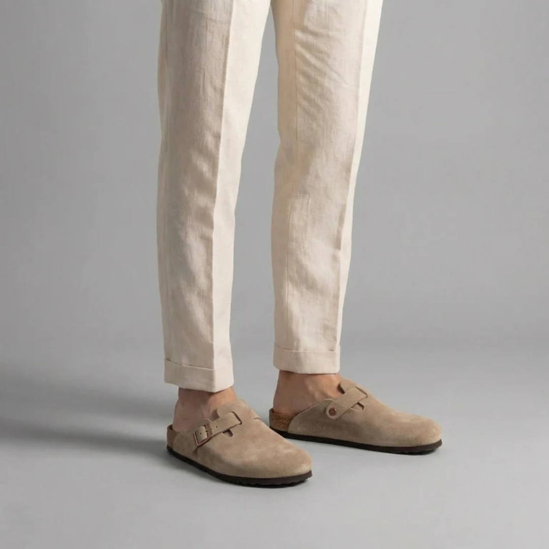 Elegant Comfort | Men's Clogs with Soft Suede Leather & All-Leather Insole | Stylish Loafers for Everyday Comfort