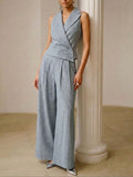 Elegant Commuter Suit | Women's Cotton and Linen Set with Irregular Cut | Stylish Comfort for Everyday Wear