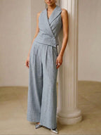 Elegant Commuter Suit | Women's Cotton and Linen Set with Irregular Cut | Stylish Comfort for Everyday Wear