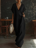 Elegant Commuter | White Maxi Dress with Lace Trim | Loose Fit for Effortless Style