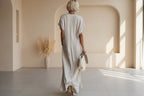 Elegant Commuter | White Maxi Dress with Lace Trim | Loose Fit for Effortless Style