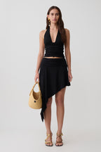 Elegant Gathered Halter Top – Women's Going Out Tank with Sculpted Fit