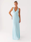 Women's Elegant Halterneck Maxi Dress with Ruched Detailing for Timeless Sophistication - Women's | Halter neckline — fl 0