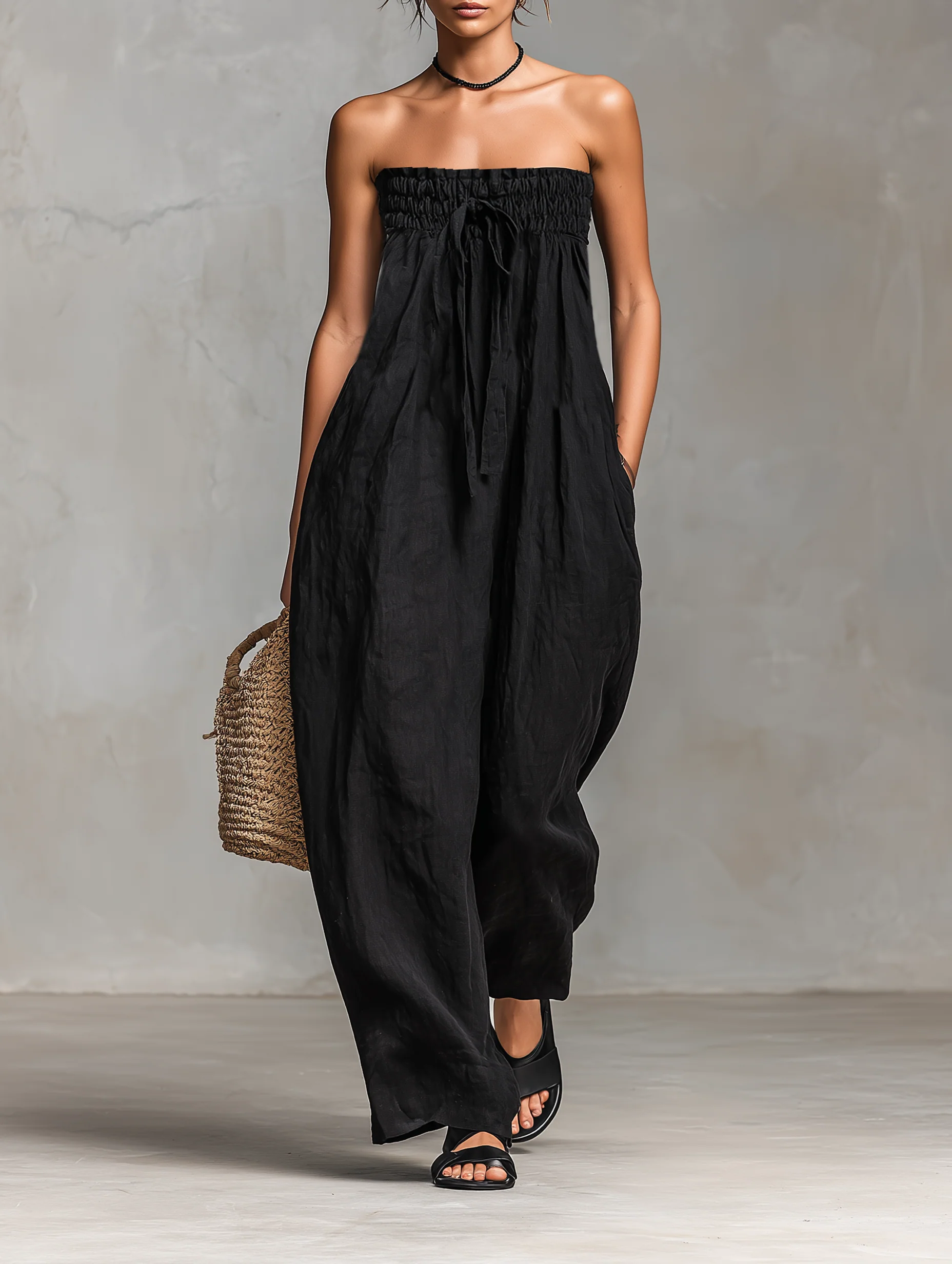 Elegant Jumpsuit Women | Strapless Design with Bow Detail | Effortless Summer Style