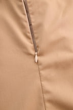 Khaki Neck-Tie Blouse — Women's Versatile Top