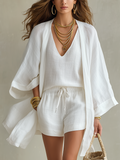Elegant Layered 3 Piece Loungewear Set with Lightweight Fabric | Versatile Outfit for Comfort and Style